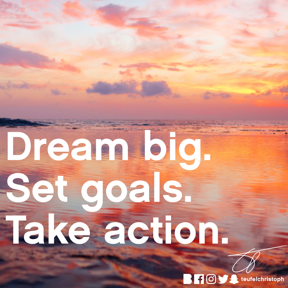 dream big, set goals, take action